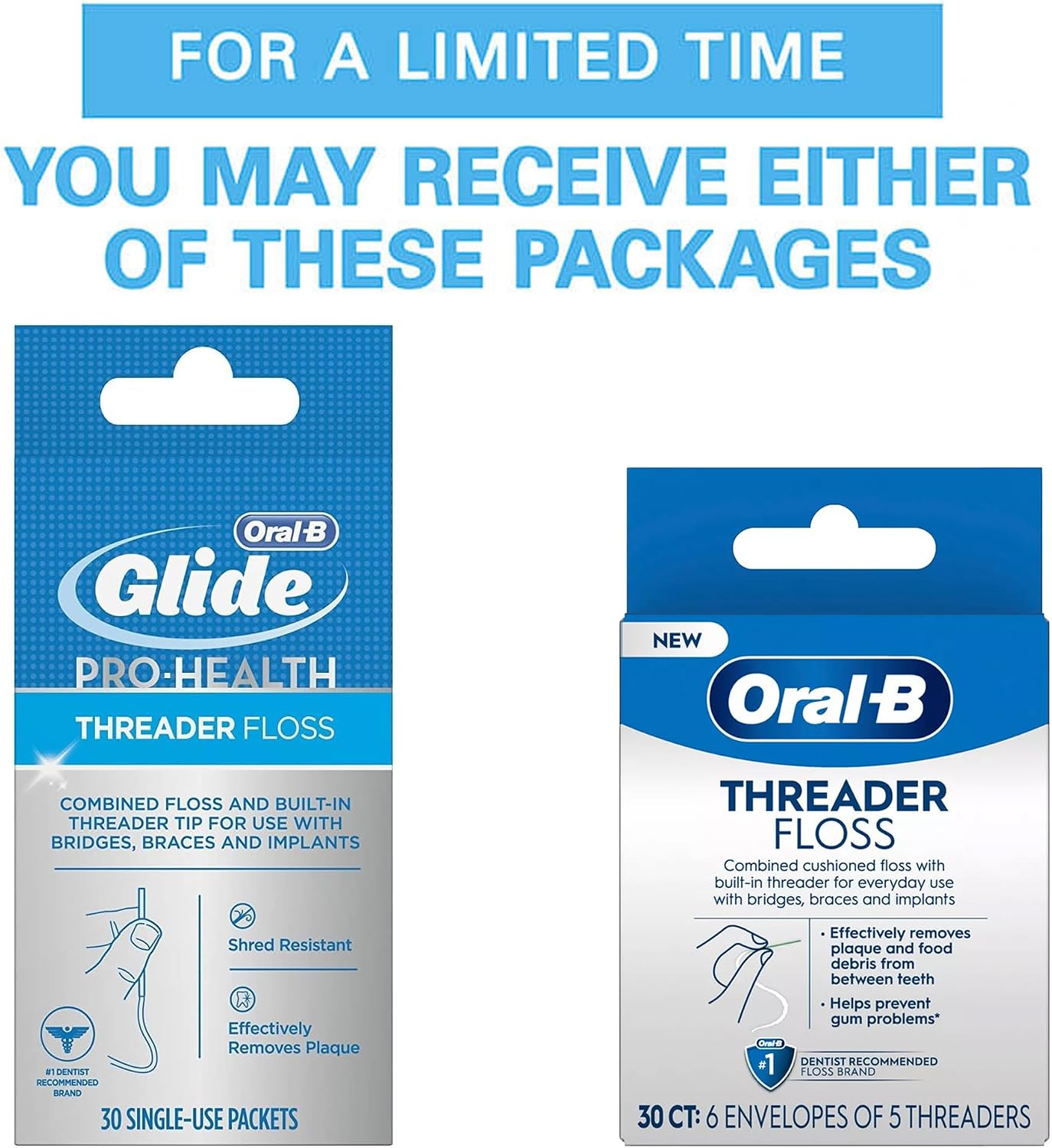 Oral-B Glide Threader Floss, 30-Count (Pack of 6)