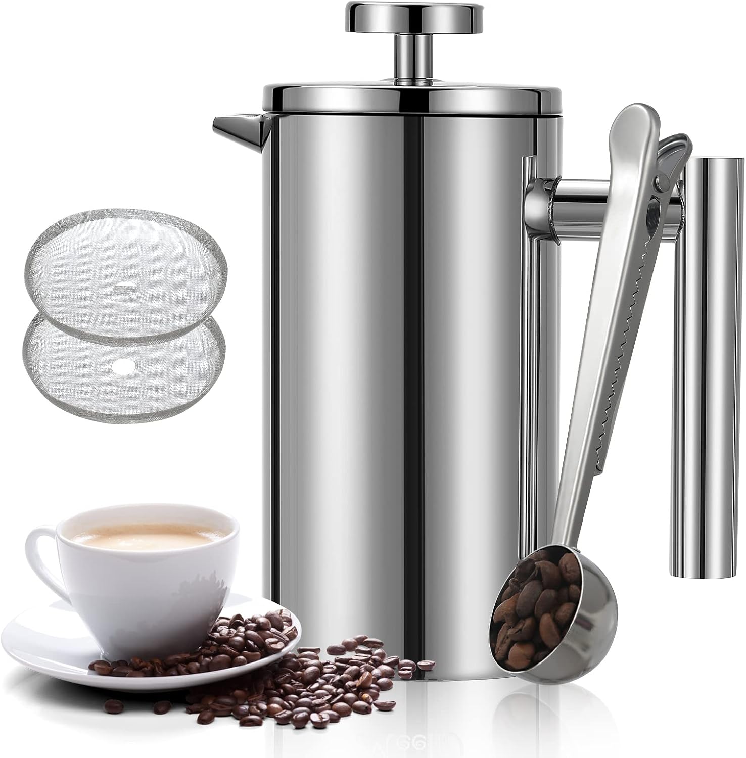 Black French Press Stainless Steel 34oz