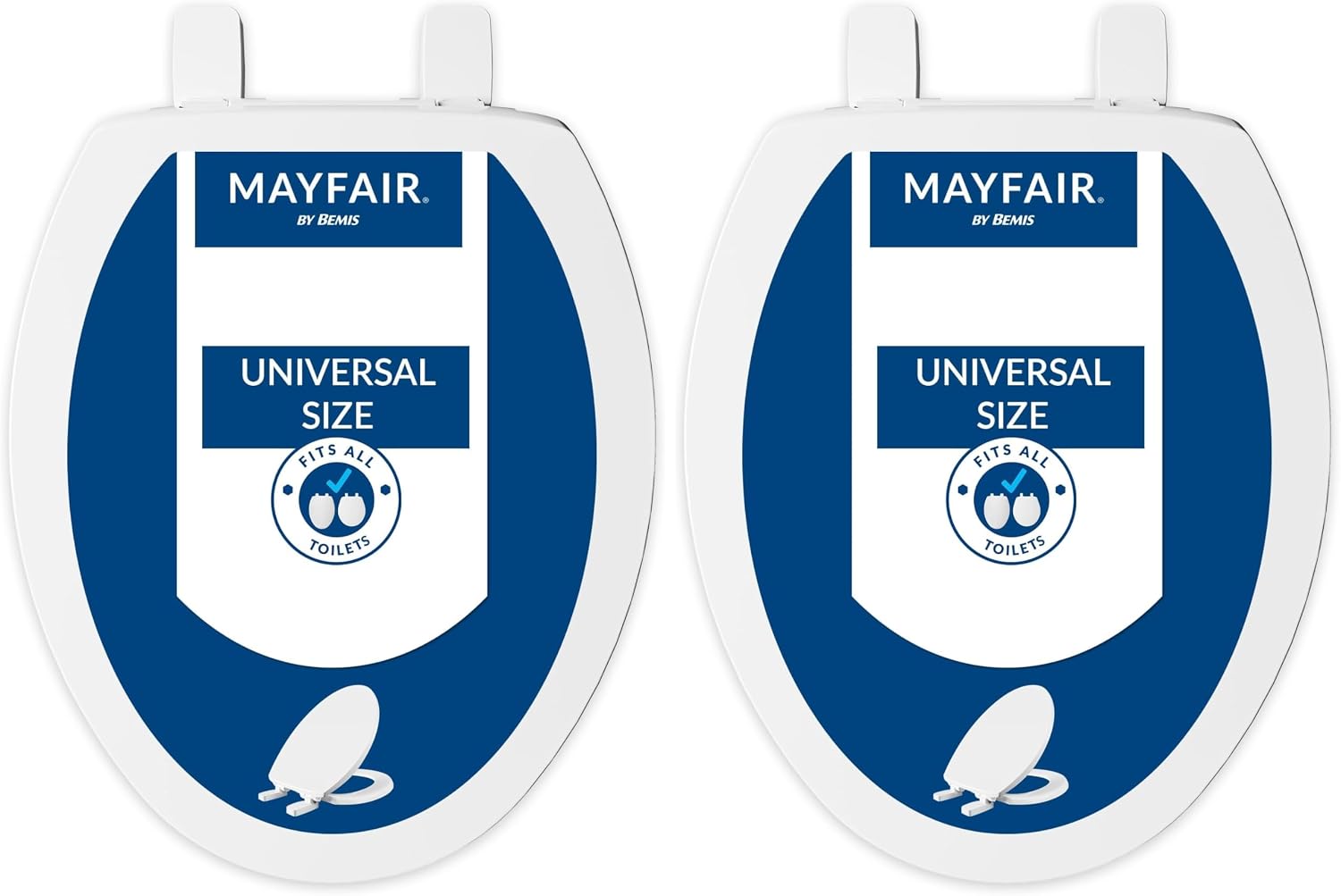 Mayfair Caswell Modern Slow Close Toilet Seat, Durable Plastic, Elongated, White