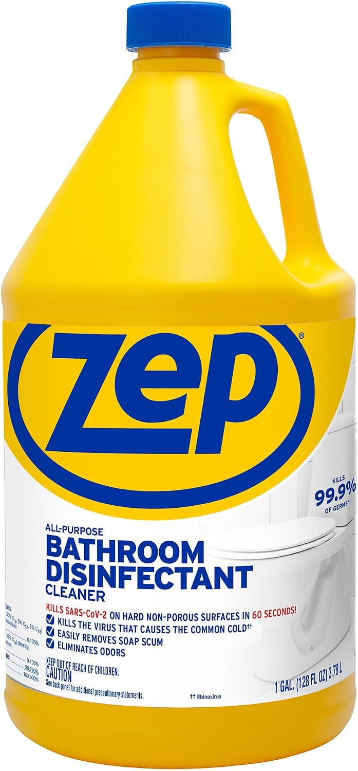 Zep All-Purpose Bathroom Disinfectant Cleaner - 1 Gallon (Case of 4) ZUAPBD128 - Virucidal, Fungicidal, Mildewstat
