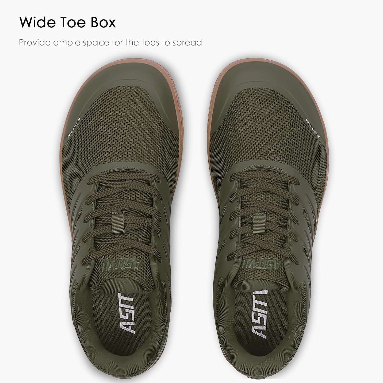 ASITVO Wide Men's Barefoot Zero Drop Sole Minimalist Sneakers Walking Shoes | Width Toe Box Cross Trainer Gym TPU Toe No-Sew Upper Grounding