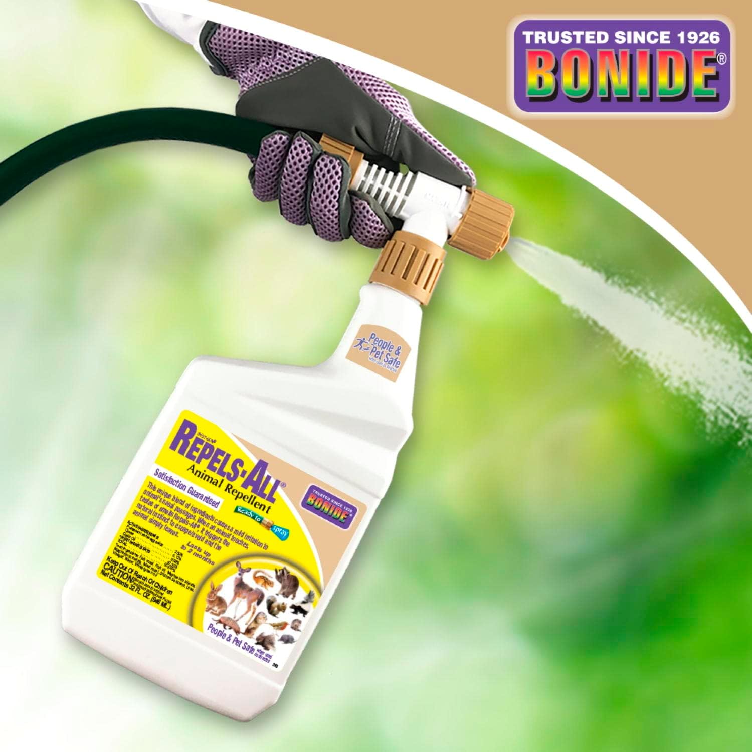 Bonide Repels-All Animal Repellent, 32 oz Ready-to-Spray | Outdoor Pest Garden, Deer & Rabbit Control, People & Pet Safe