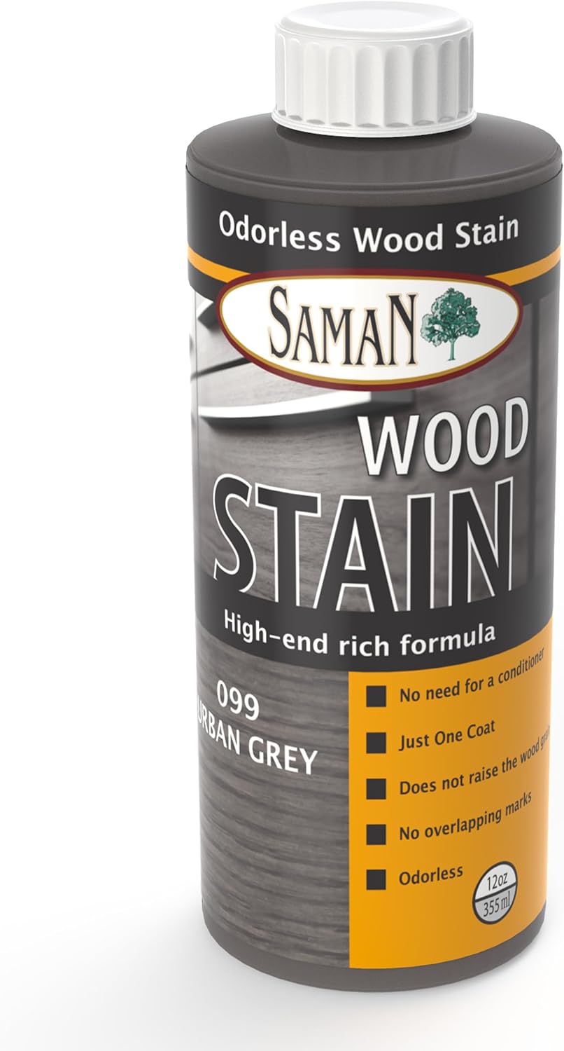 SamaN Interior Water Based Wood Stain - Natural Stain for Furniture, Moldings, Wood Paneling, Cabinets (Antique Walnut TEW-212-12, 12 oz)