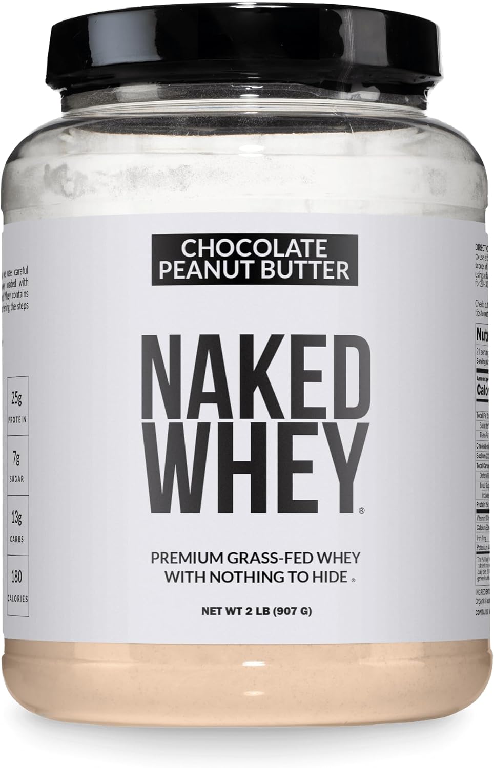 NAKED Whey 5LB 100% Grass Fed Unflavored Whey Protein Powder - Only 1 Ingredient, NSF Certified, Undenatured, Gluten Free, Soy Free, Promote Muscle Growth and Recovery - 76 Servings