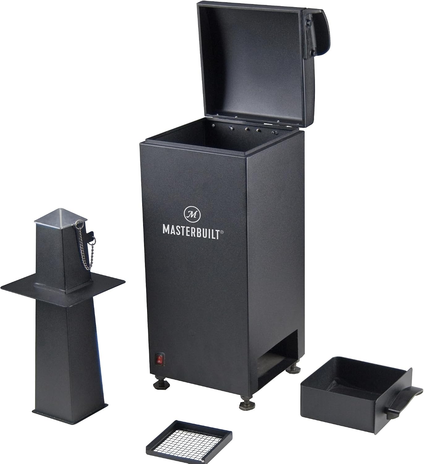 Masterbuilt® Slow and Cold Smoker Accessory Attachment With Removable Ash Tray for Masterbuilt Vertical BBQ Smokers in Black, 10" x 10" x 18"