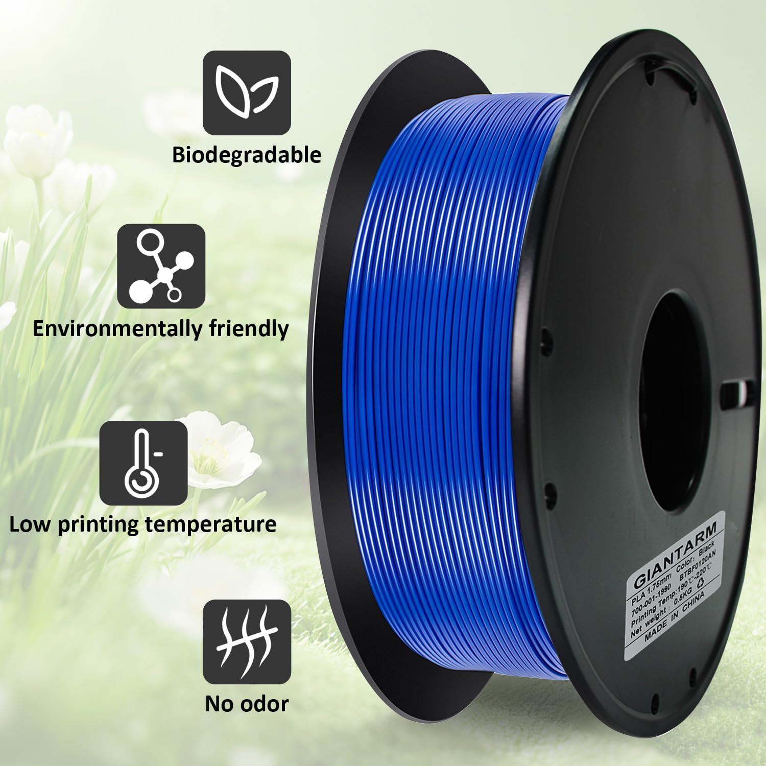 GIANTARM 3D Printer Filament, Silk Gold Pla Filament, 1Kg(2.2lbs) Spool, 1.75mm Dimension Accuracy +/- 0.03mm, 3D Printing Filament