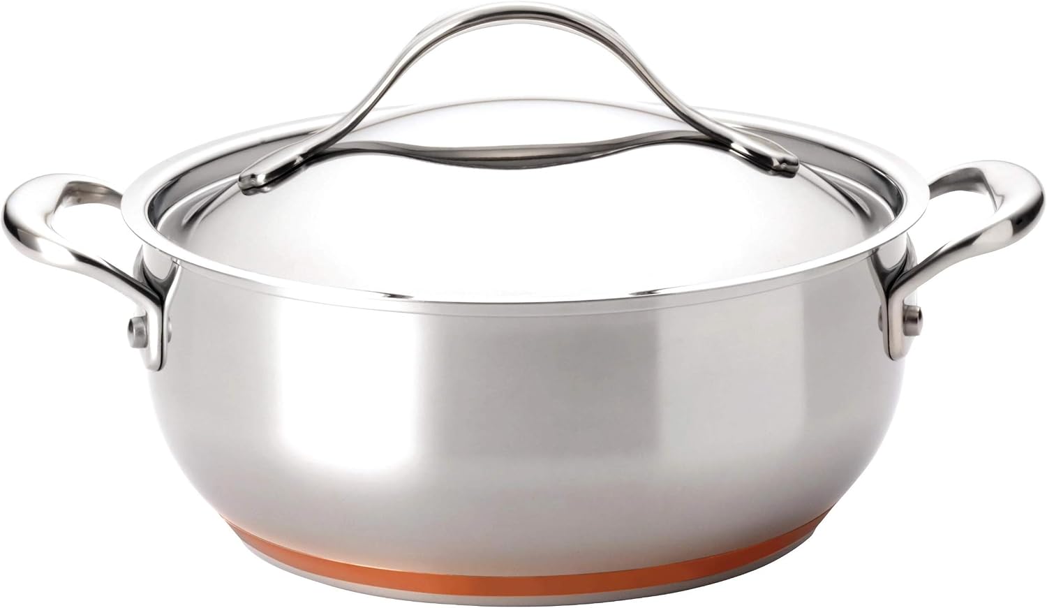 Anolon Nouvelle Stainless Steel Cookware Pots and Pans Set, 10 Piece | Stainless Steel Cookware Set with Lids, Oven Safe to 500°F, Durable Everyday Cooking, Dishwasher Safe