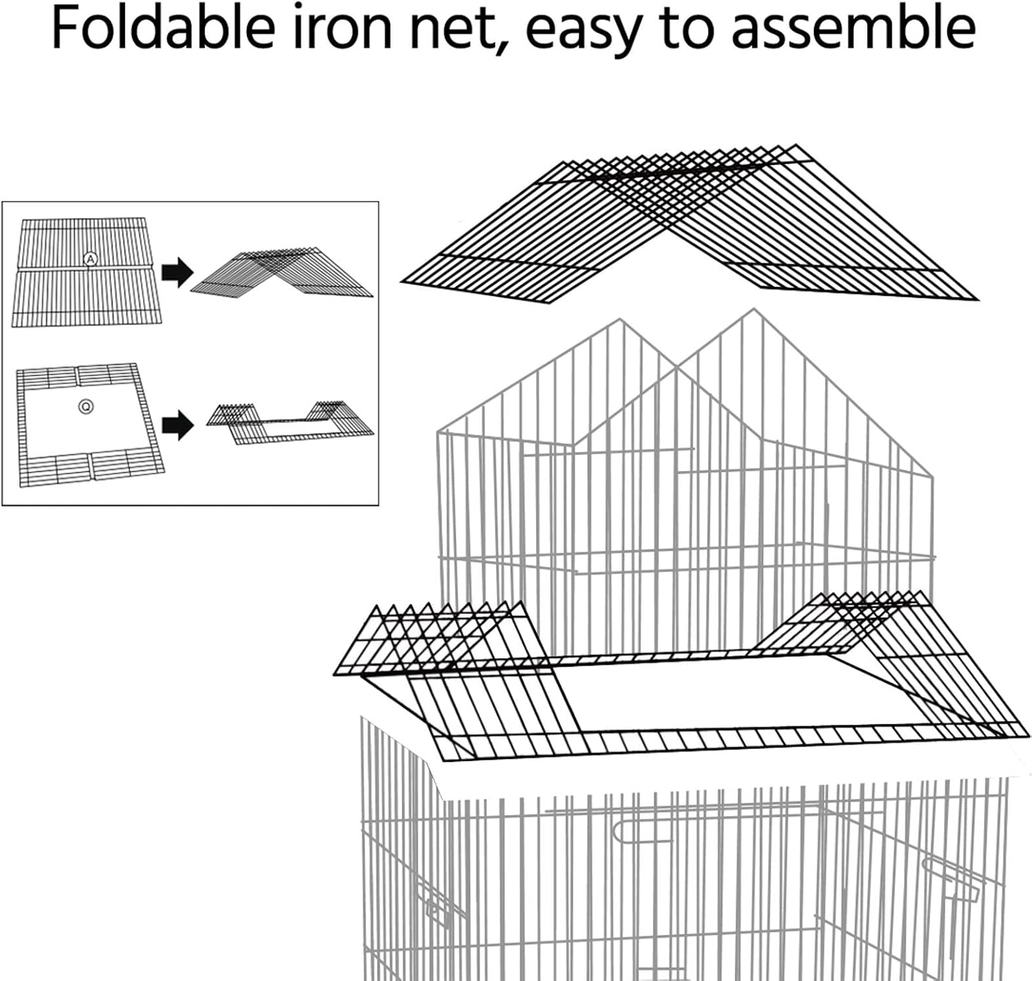 Yaheetech 55" Triple Roof Bird Cage with Rolling Stand & Storage, for Cockatiels, Quakers, Indian Ringnecks, Conures & Small to Medium Parrots