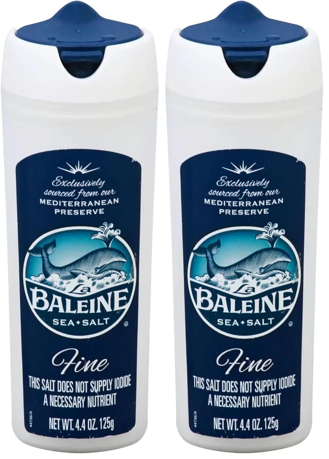 La Baleine Fine Sea Salt, Mediterranean Sea Salt, Shaker Bottle, Product of France, 4.4 Oz