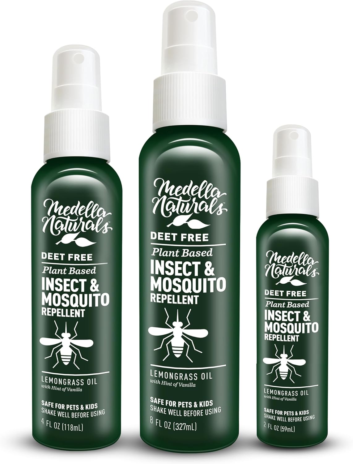 Deet-Free Insect & Mosquito Repellent – Nice Smelling, Pack of 2 (8 oz) | Insect Repellent with Lemongrass Oil Safe for Pets and Kids – Bug Spray for Mosquitoes, Gnats, Black Flies, and No-See-ums