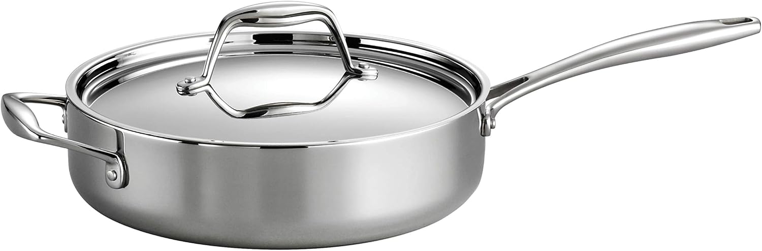 Tramontina Signature Tri-Ply Clad Stainless Steel 12-Inch Large Frying Pan | Induction-Ready Skillet, Dishwasher-Safe, NSF-Certified