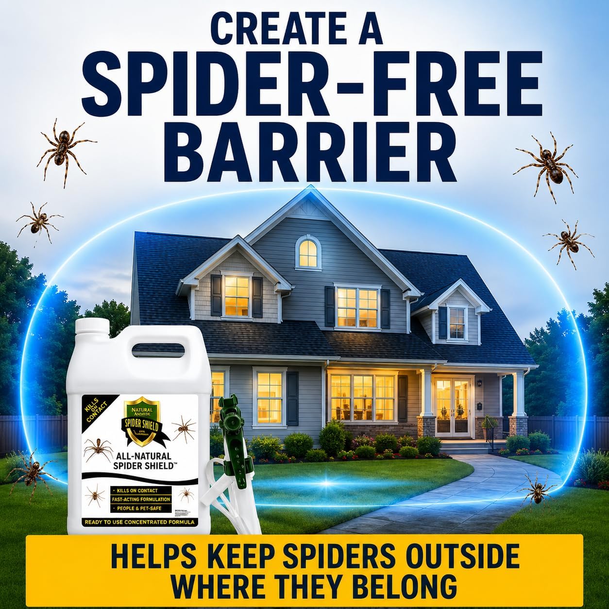Natural Armor Spider Killer & Repellent - 1 Gallon (128 oz) w/Sprayer