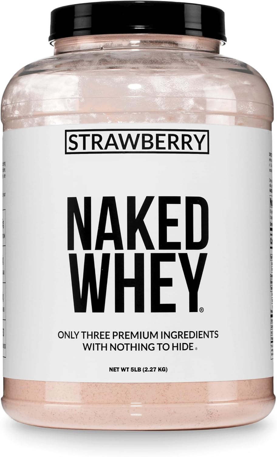 NAKED Whey 5LB 100% Grass Fed Unflavored Whey Protein Powder - Only 1 Ingredient, NSF Certified, Undenatured, Gluten Free, Soy Free, Promote Muscle Growth and Recovery - 76 Servings