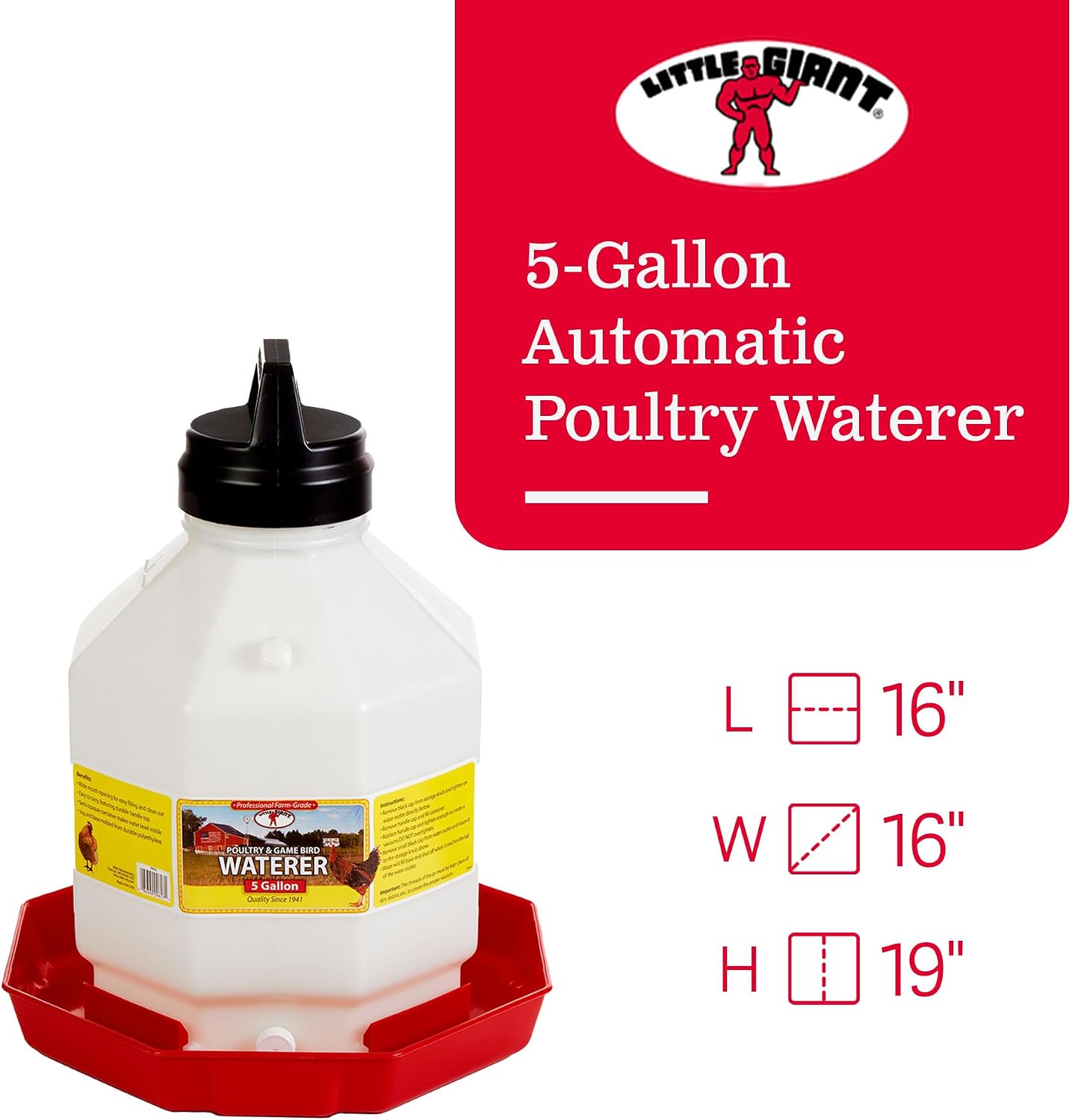 Little Giant Plastic Poultry Waterer