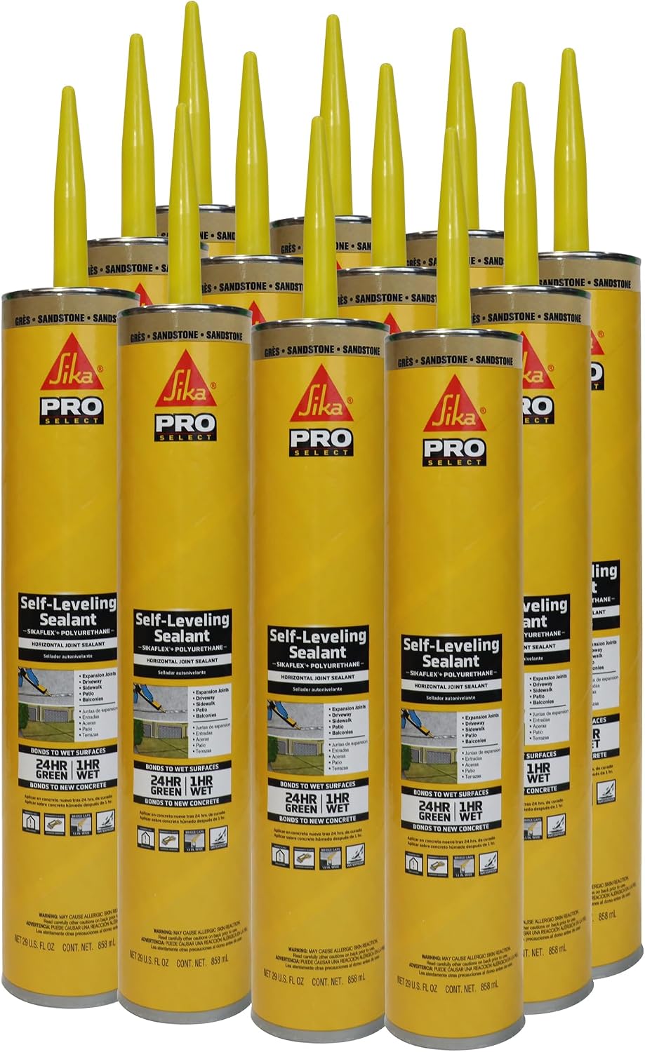 SIKA Sikaflex Self-Leveling Sealant, Gray Polyurethane, Fast Curing, for Concrete Expansion Joints, Waterproof, Paintable, Fills Cracks up to 1.5 in., 10.1 fl. oz Cartridge
