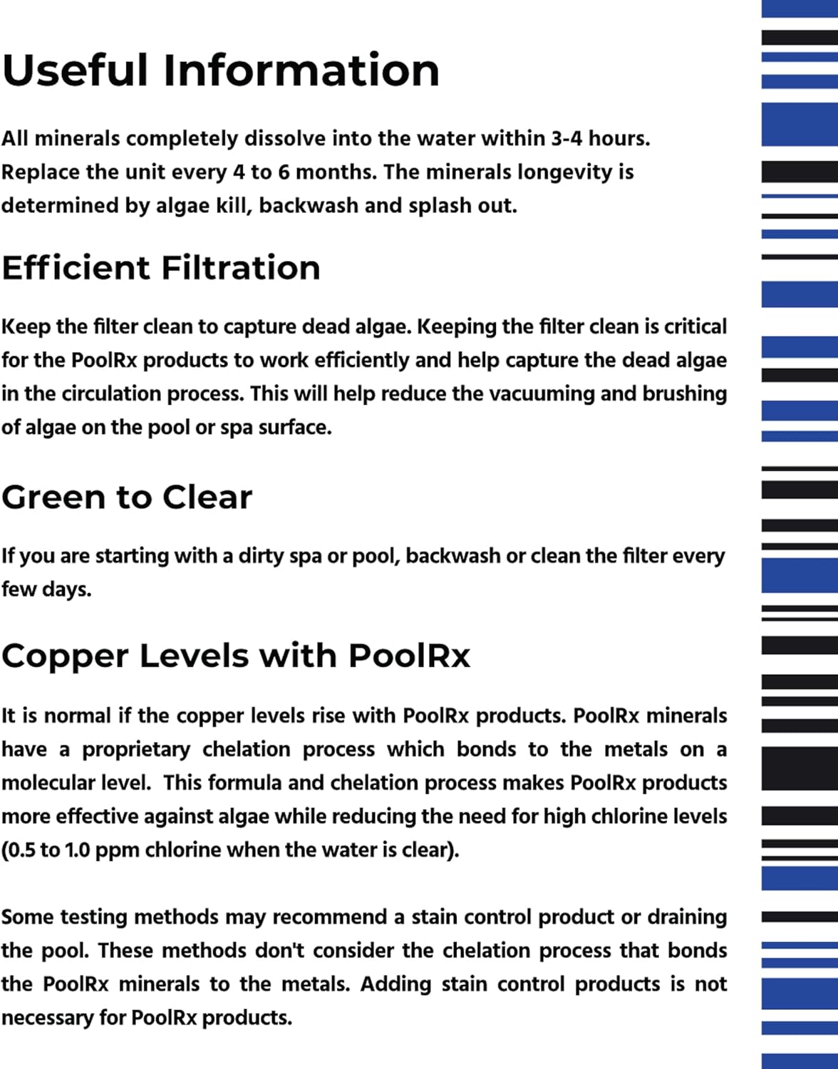 PoolRx Pool Unit #101001 6 Month Algaecide Blue Treats 7.5k-20k gallons, Single