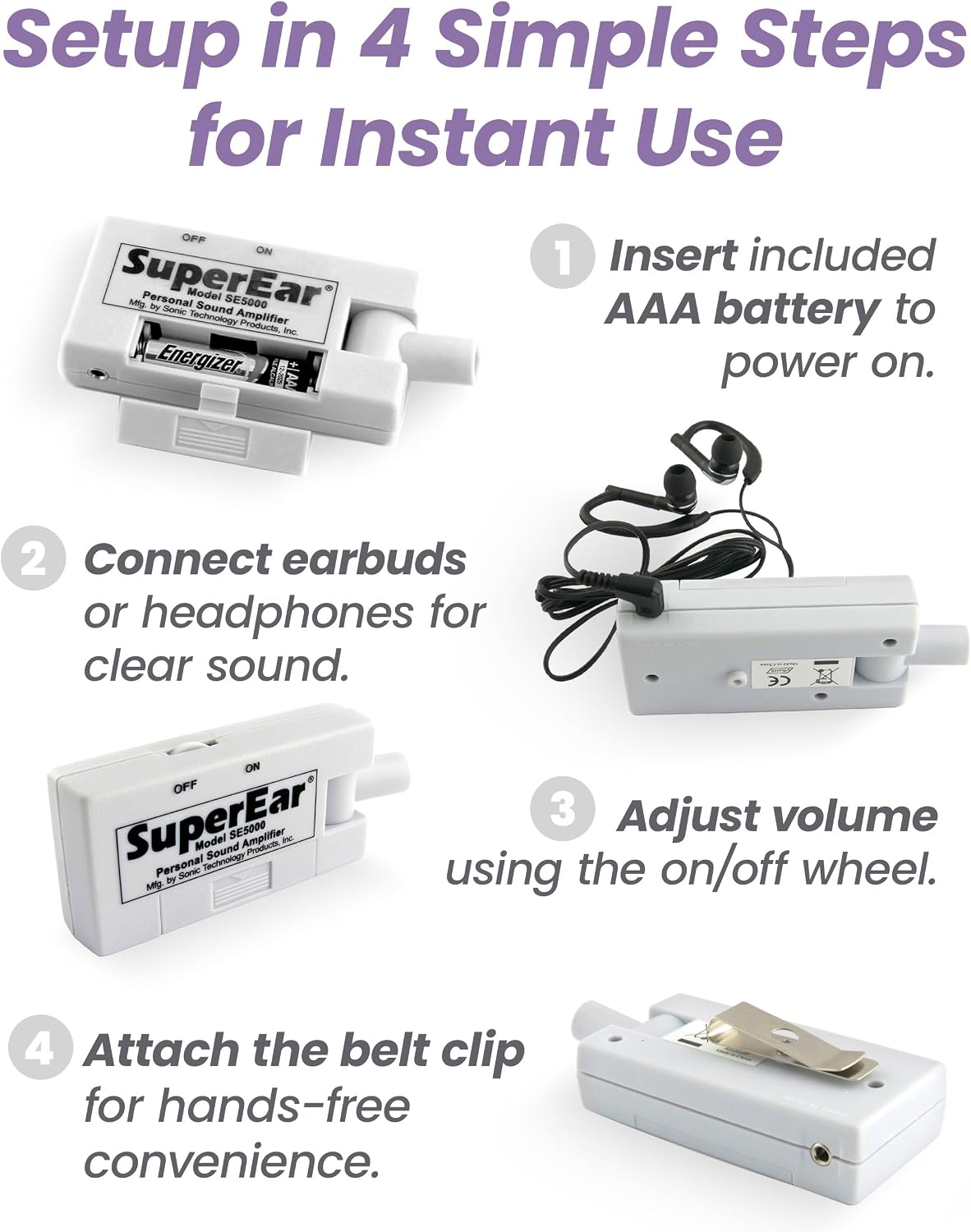 SuperEar SE5000 - Hearing Amplifier, Personal Headphones, Audio Accessories