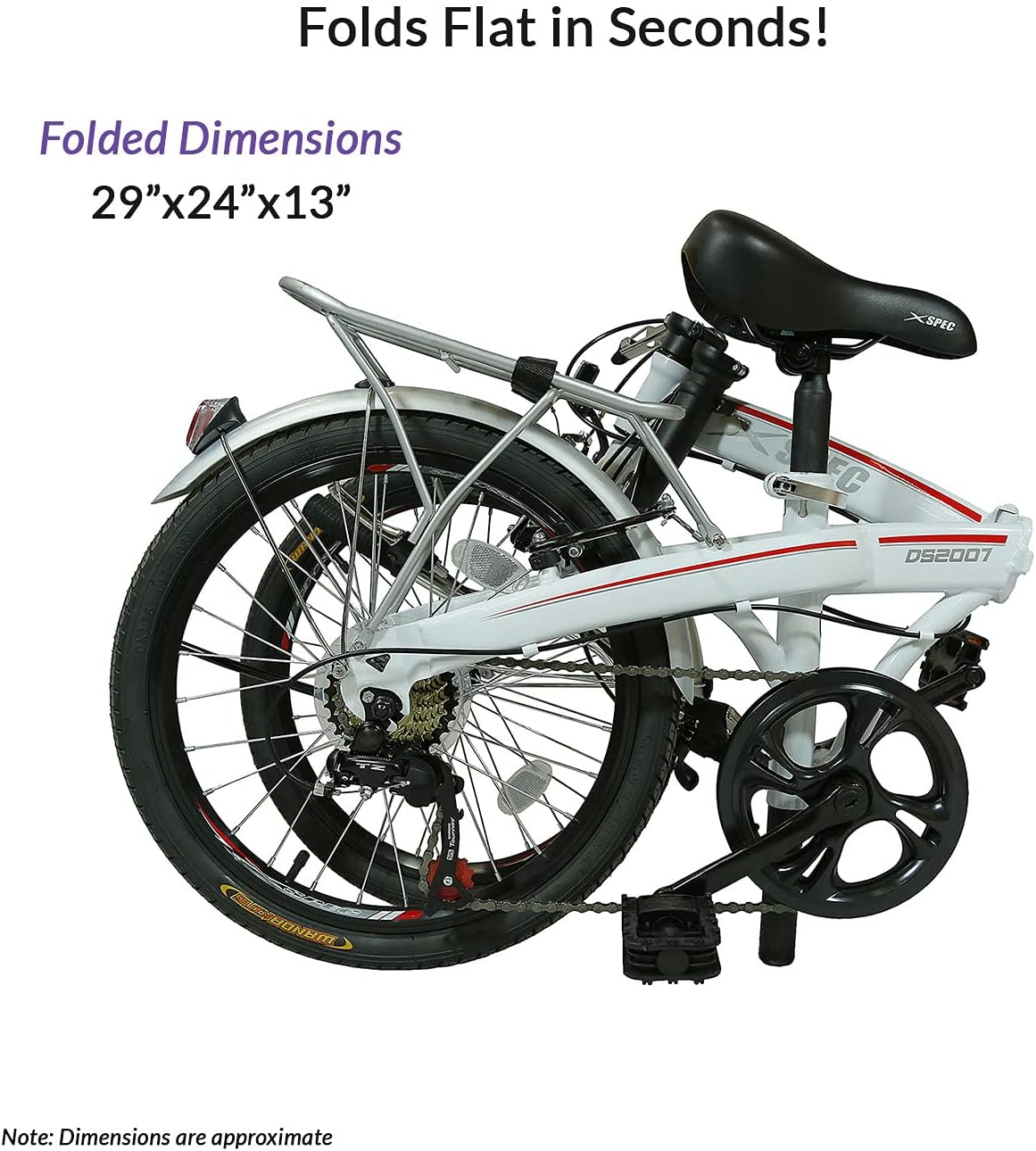 20" 7 Speed Folding Compact City Commuter Bike (NOT an Electric Bike)