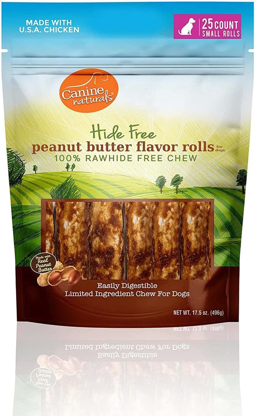 Canine Naturals Rawhide Free Chicken Recipe Dog Chews, Mini Rolls, 6 Count