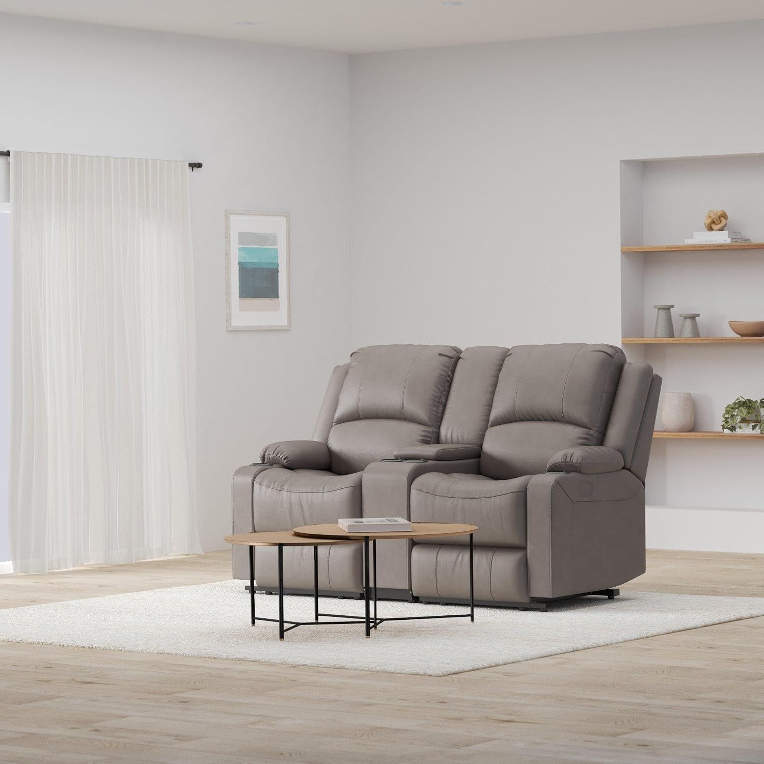 Camper Comfort 65" Wall Hugger Reclining RV (Manual, Slate)