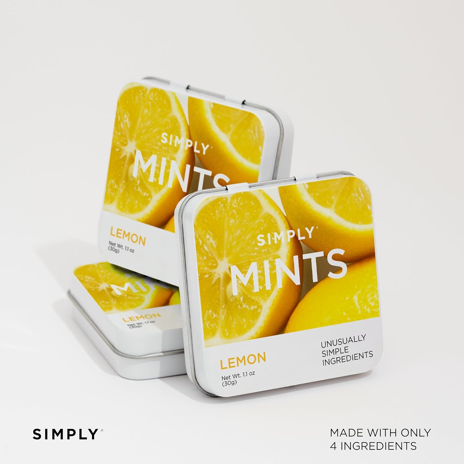 SIMPLY MINTS Natural Peppermint Breath Mints, 6 Pack (180 Pieces), Made With Real Peppermint Oil | Aspartame-Free, Sorbitol-Free, Xylitol-Free, Vegan, Kosher, Non-GMO