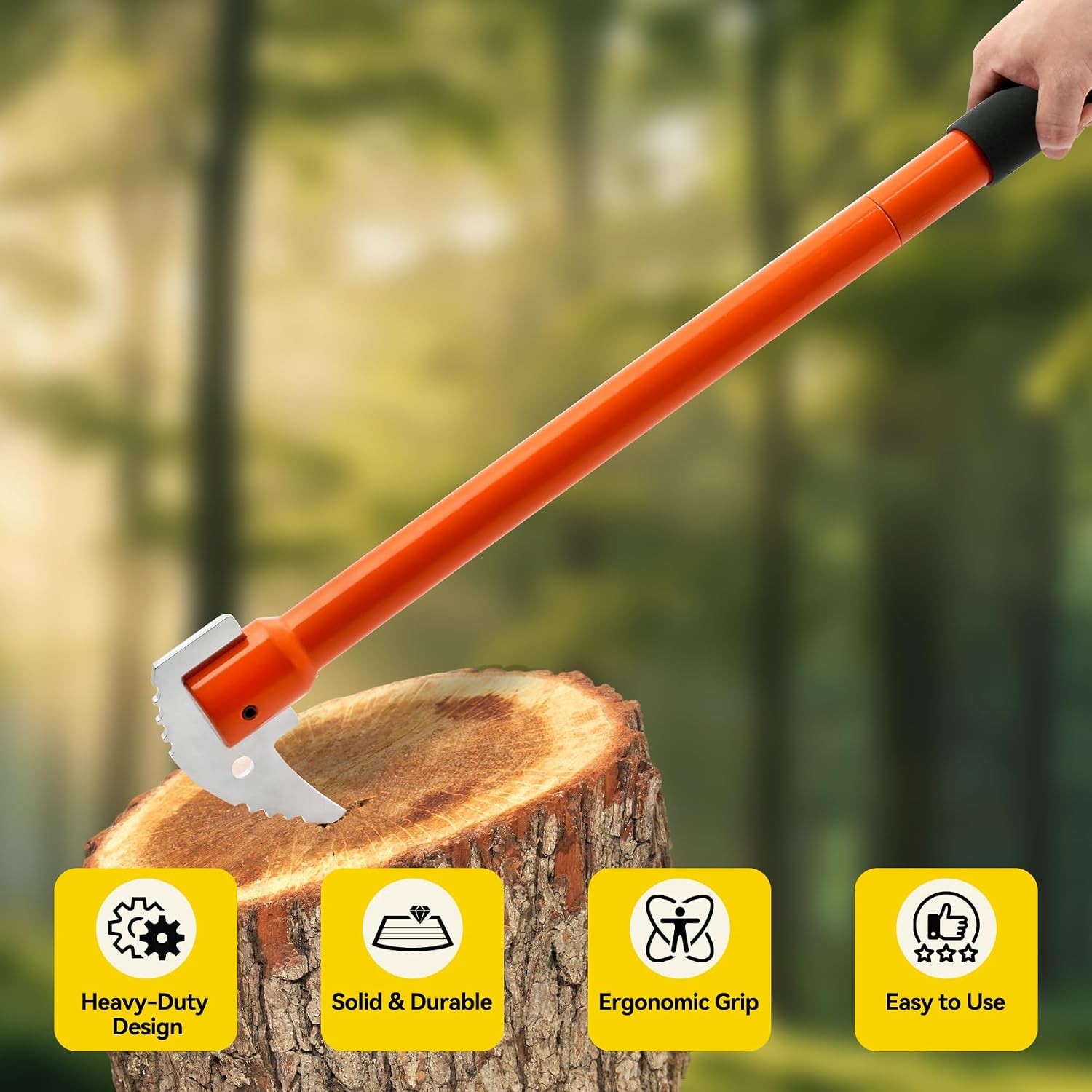 PIRIPARA 30 Inches Pickaroon Logging Tool, Hookaroon Log Roller Forestry Tool, Lift Drag Move Logs