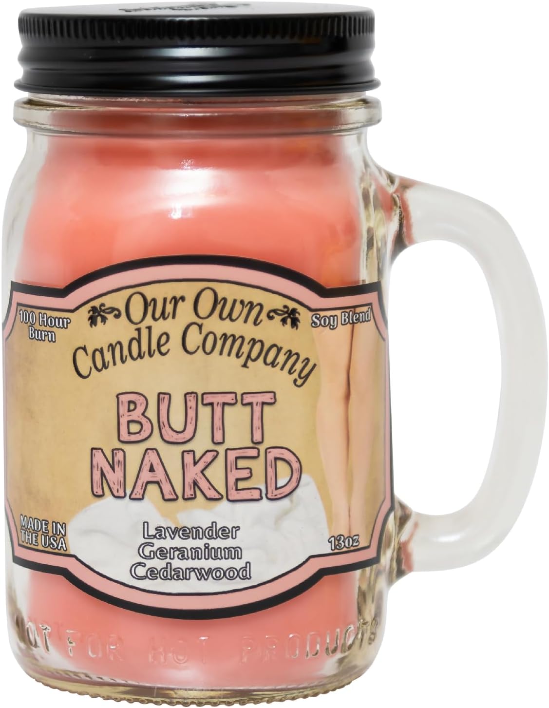 Balsam Pine Scented Mason Jar Candle, Our Own Candle Company, 13 oz | Clean, fresh Balsam-pine-tree scent; soy blend wax; lead-free wick with patented straightener; long lasting