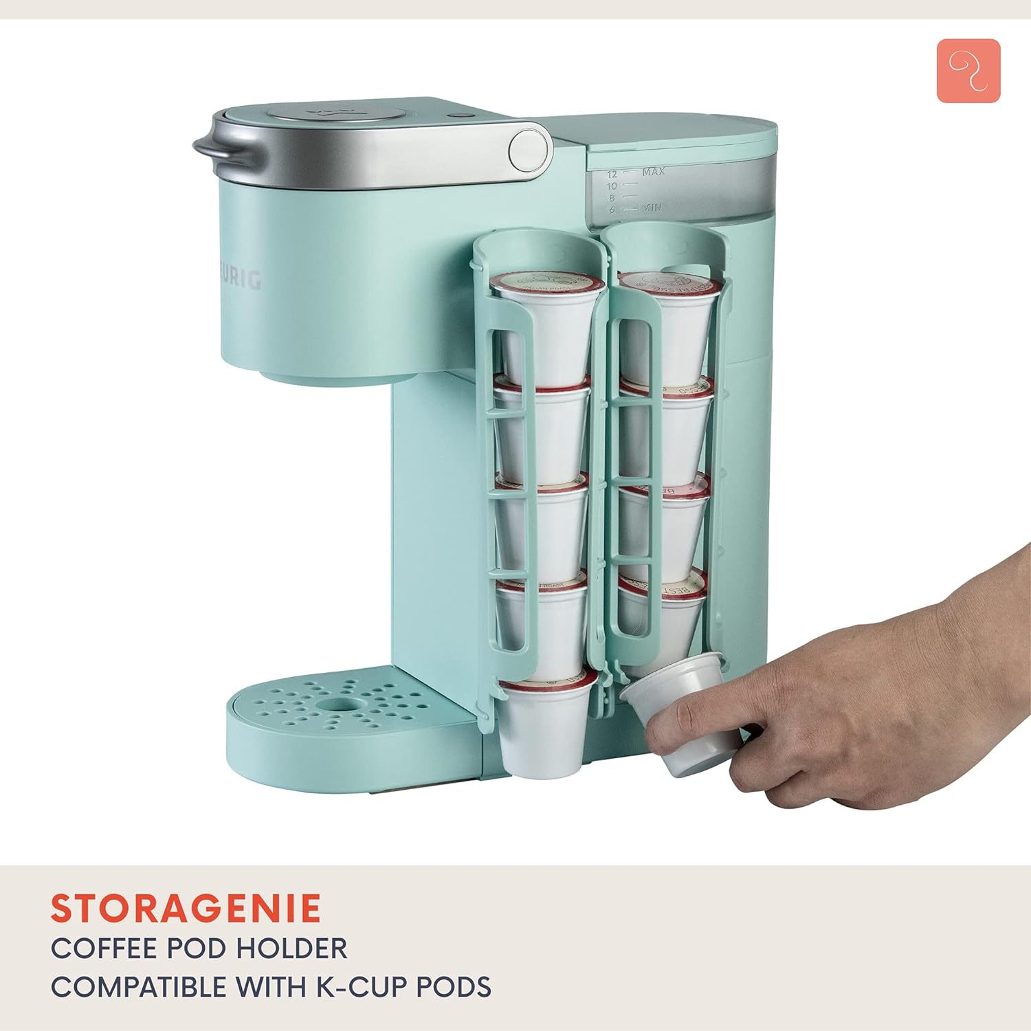 STORAGENIE Coffee Pod Holder for Keurig, Stores 10 Pods