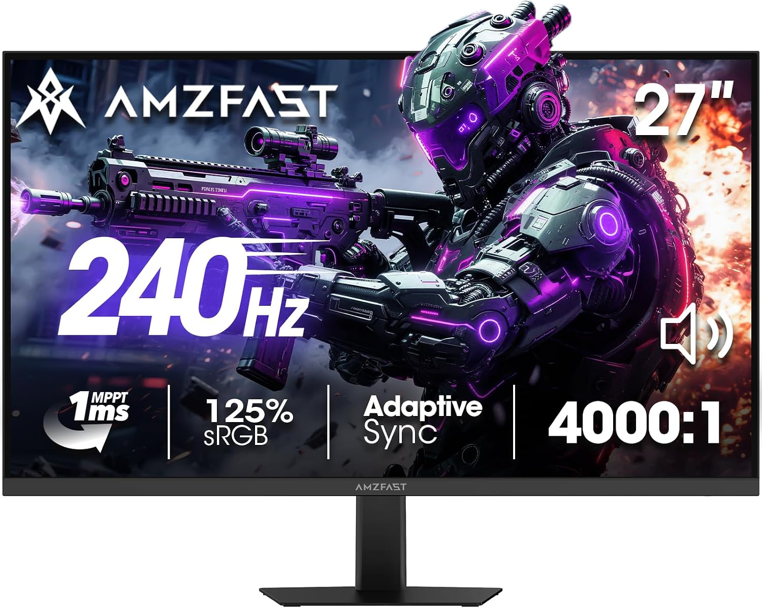 Amzfast 34 Inch Curved Monitor 240Hz UWQHD (3440x1440) Gaming Monitor, 1ms G-SYNC Compatible, 1500R, PIP/PBP, HDR400, 96% DCI-P3, Tilt/Swivel/Height Adjustable, TÜV Rheinland, HDMI 2.1, AMZG34C8 Pro