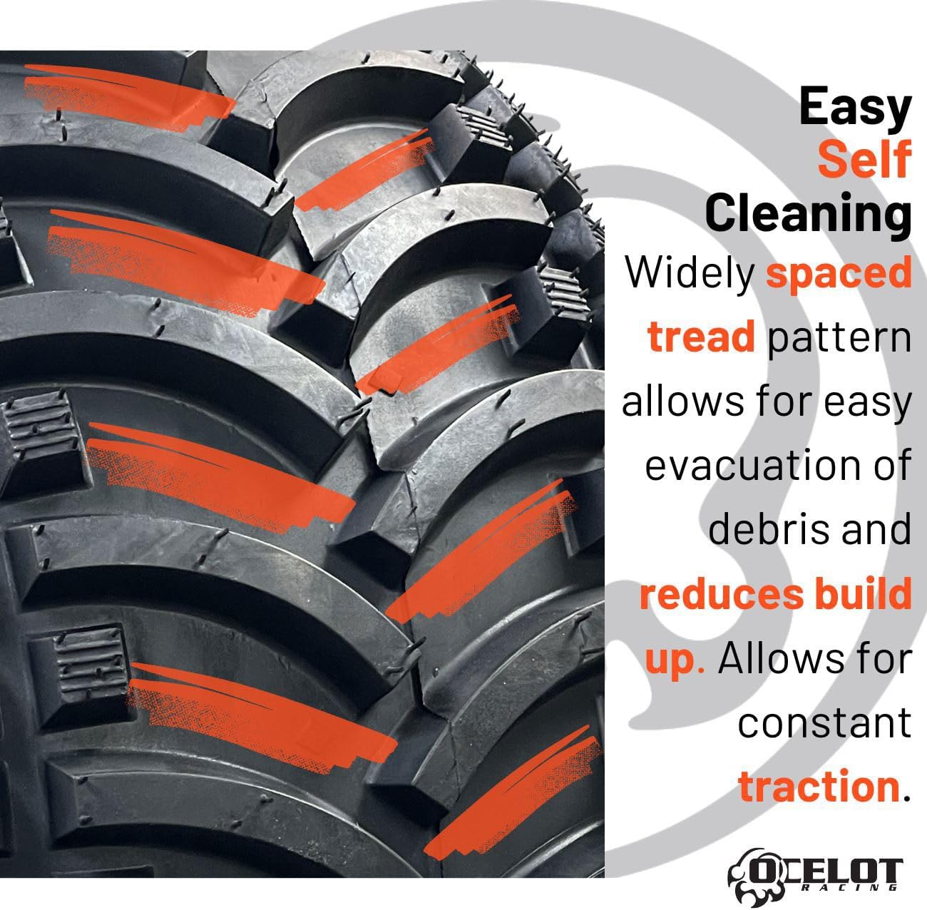 Cross Country 4-Ply Modified V-Tread Utility ATV Tire 22X11-8 P308