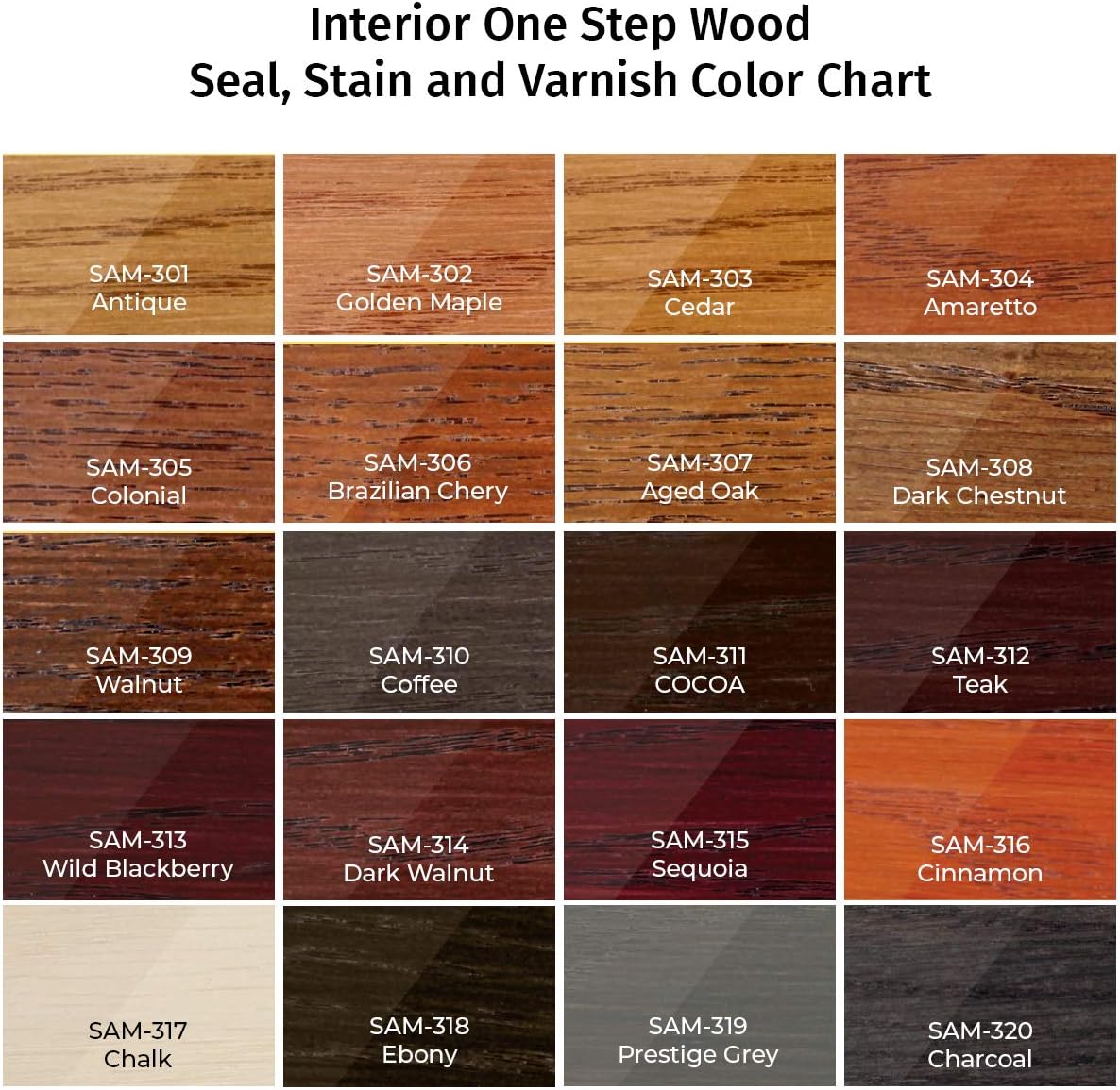 SamaN Interior One Step Wood Seal, Stain and Varnish – Oil Based Odorless Dye - Protection for Furniture and Fine Wood (Cedar SAM-303, 8 oz)