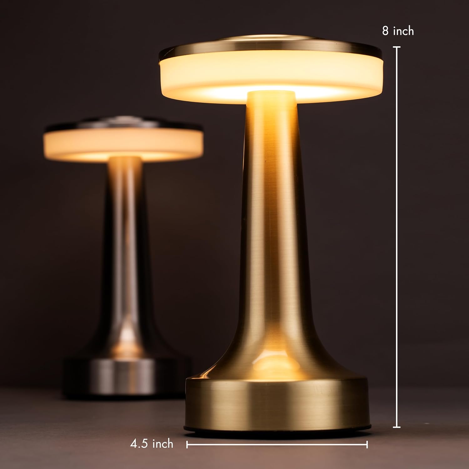 O’Bright Portable LED Table Lamp with Touch Sensor, 3-Levels Brightness, Rechargeable Battery Up to 48 Hours Usage, Night Light for Kids Nursery