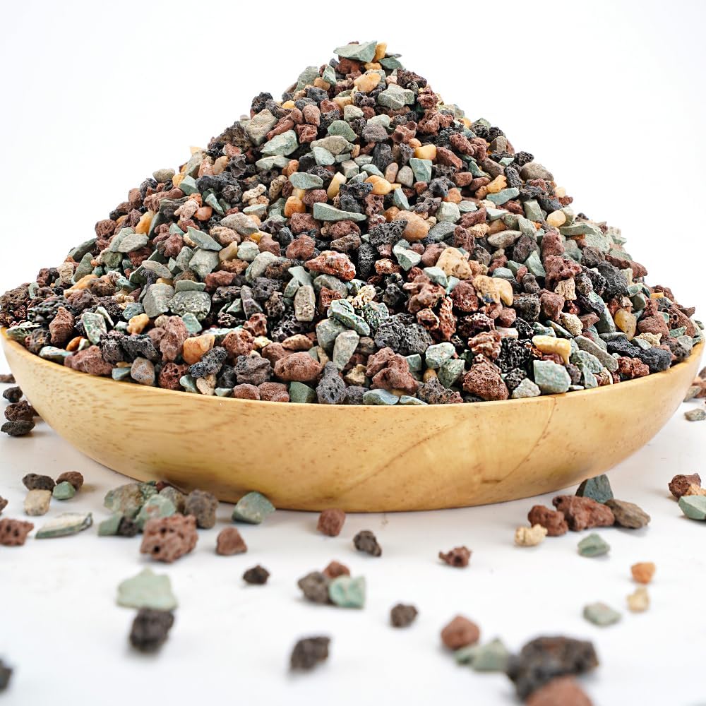 Mix Horticultural Lava Pebbles Pumice Potting Soil Amendment Succulent Cactus Bonsai Gritty Rock Decorative Gravel Plant Drainage Volcanic Rock for Terrarium Fairy Gardening Top Dressing 2.2lb