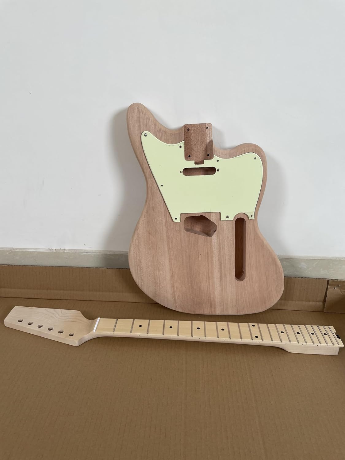 Electric Guitar Kit,Mahogany Body and Maple Neck,Maple Fretboard,Uncut DIY Guitar Kit Diy Build Your Own,Electric Guitars Unfinished