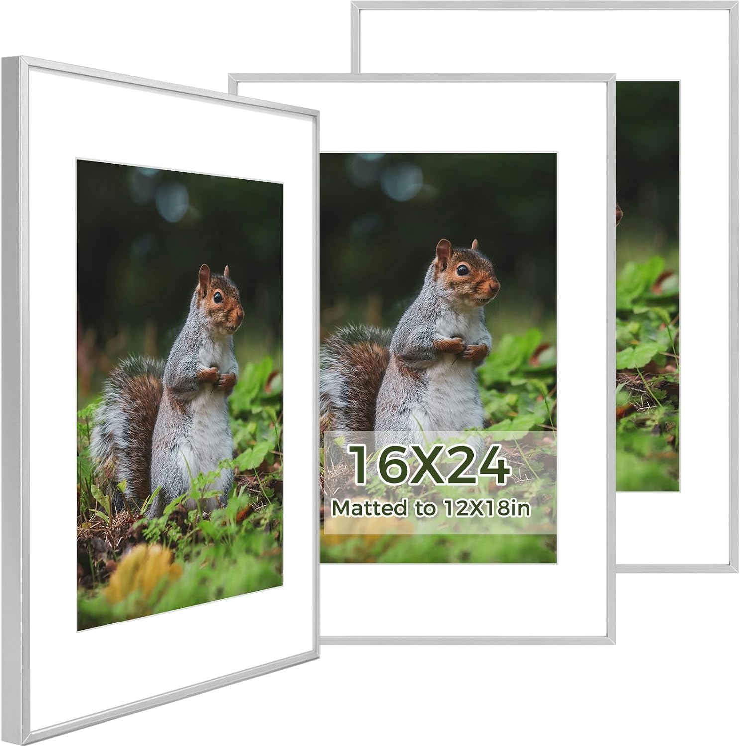Golden State Art 3 Pack 12x12 Black Aluminum Frames, Real Glass Fronts