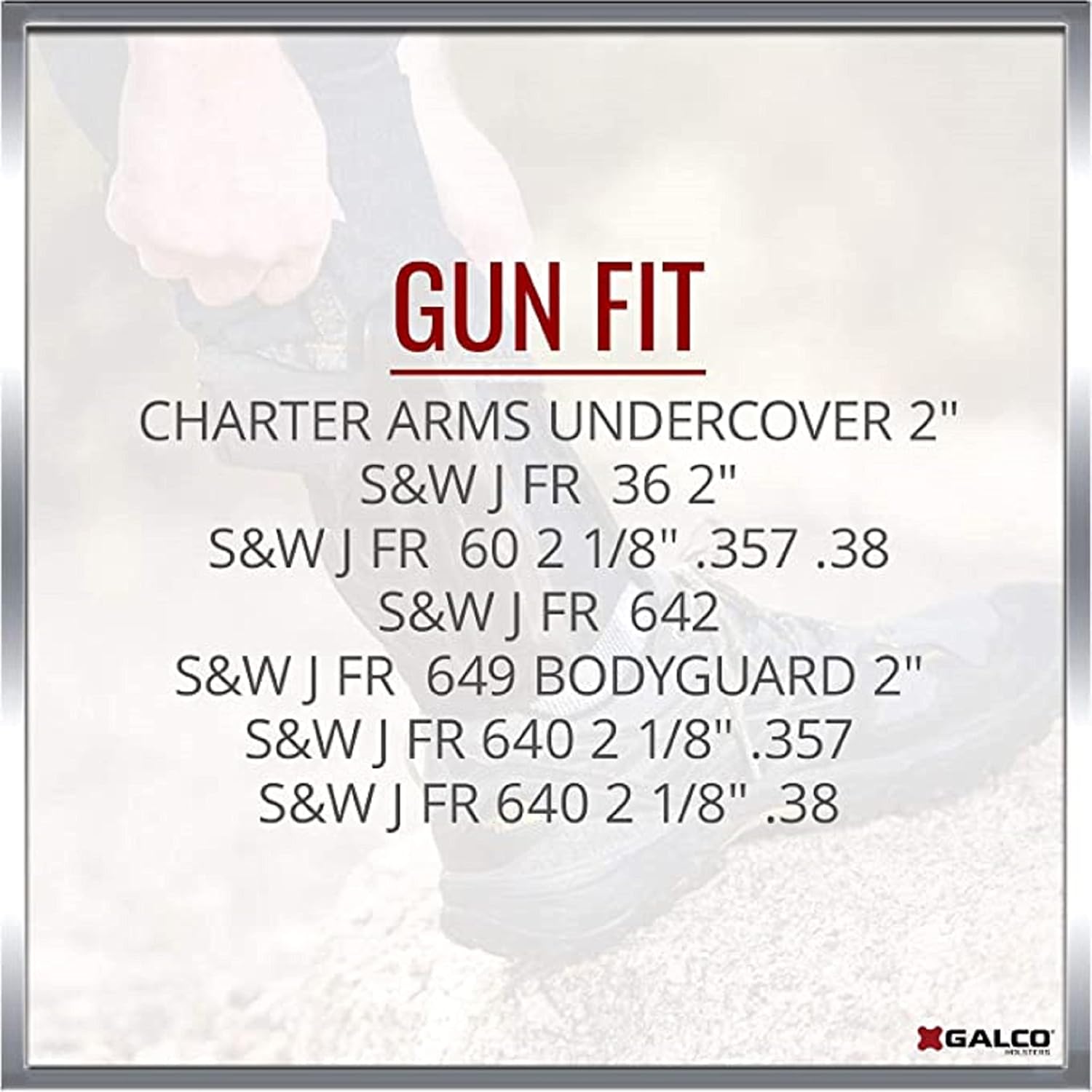 GALCO Ankle Glove Ankle Holster, S&W J Fr 640 Cent 2 1/8" .357, RH, Black (AG158B) | (AG158B)