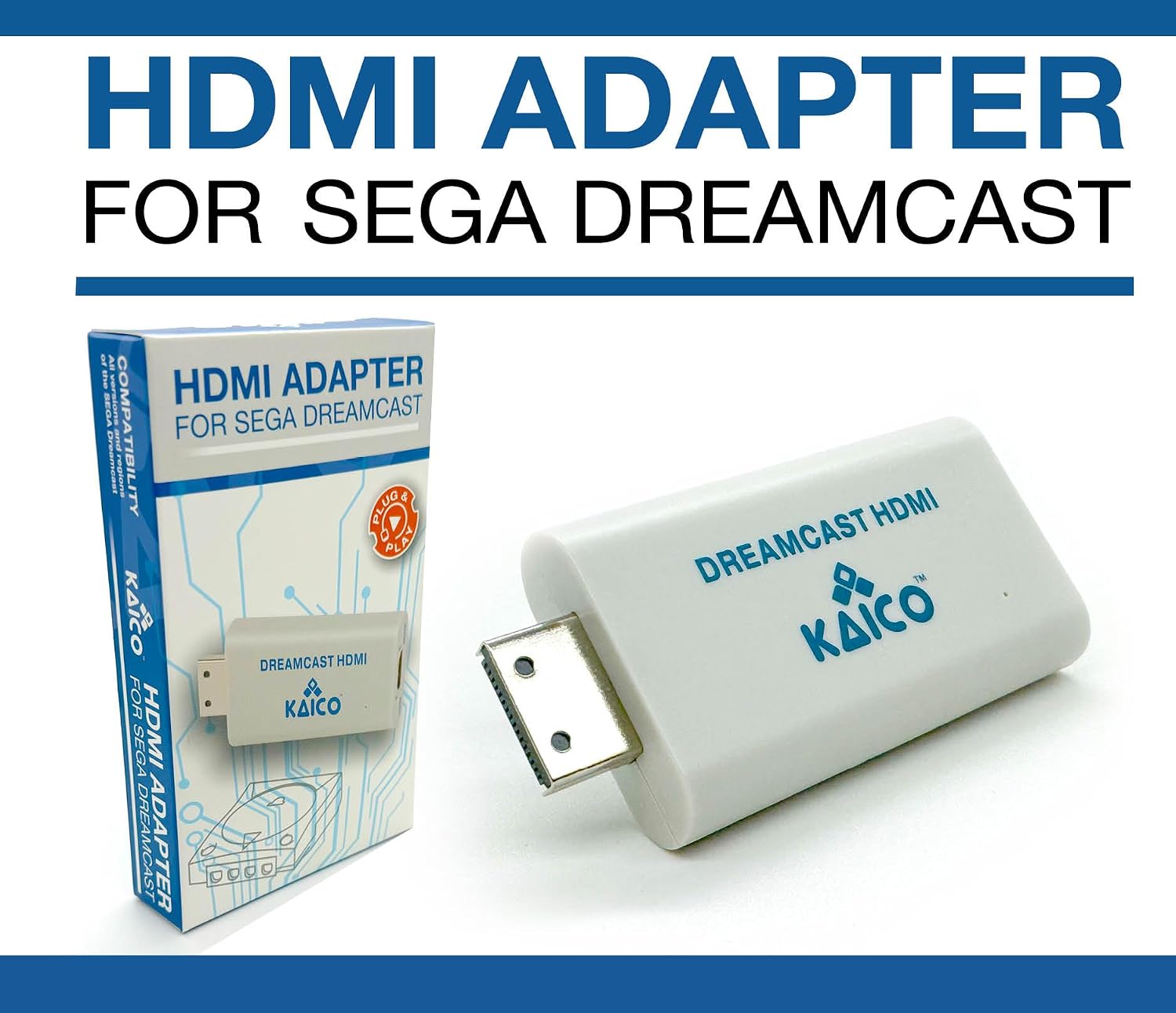 Kaico Dreamcast HDMI Adapter, Plug & Play Converter with VGA & RGBS Support | Supports VGA and RGBS output for Dreamcast games across all regions