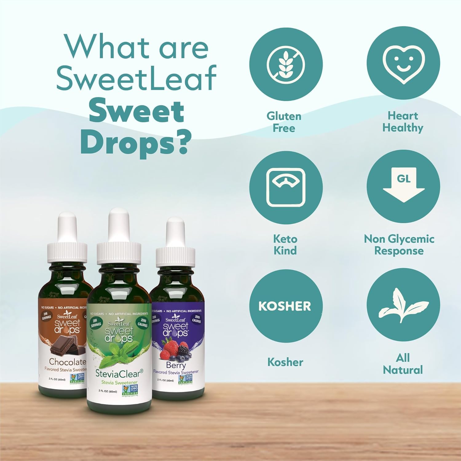 SweetLeaf Stevia Drops Liquid Sweetener, SteviaClear - 4 Fl Oz, Pack of 3 | Unflavored Sweet Drops, Organic Stevia Leaf Extract, Zero Calorie, No Erythritol, Sugar Substitute, With Dropper