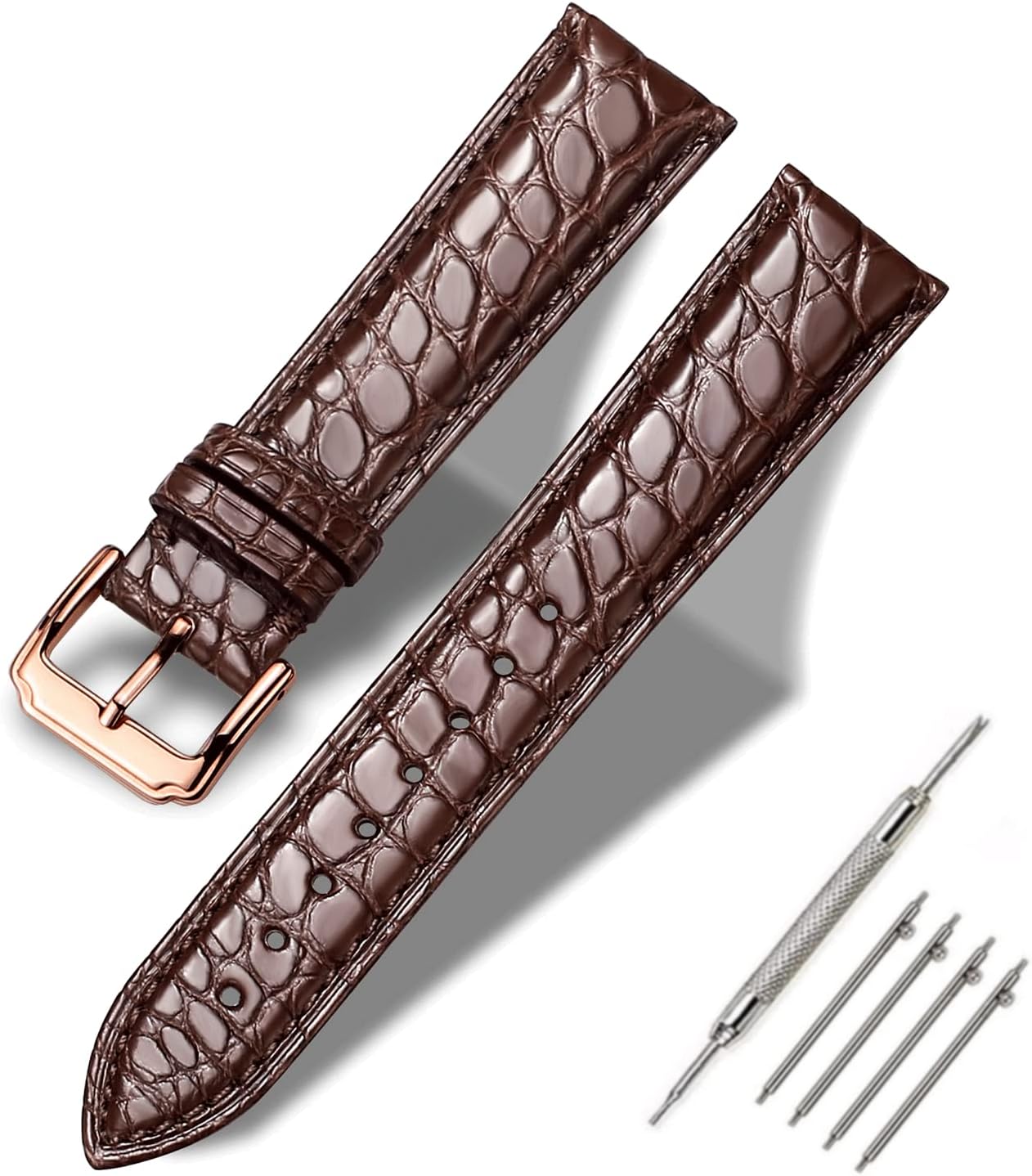 Moran Genuine Leather Watch Band 18mm 19mm 20mm 21mm 22mm 23mm 24mm Calf Grain Watch Strap for Men and Women 18mm Black-Silver Buckle