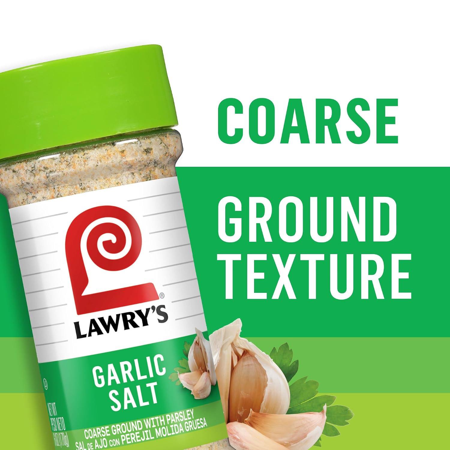 Lawry's Coarse Ground with Parsley Garlic Salt, 6 oz (Pack of 12)