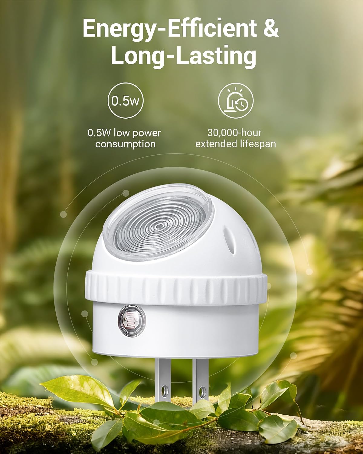 DEWENWILS Plug in Night Lights into Wall, Dusk to Dawn Sensor, 360° Rotating, Directional LED Nightlights for Kids, Nursy, Hallway, Bathroom, Bedroom
