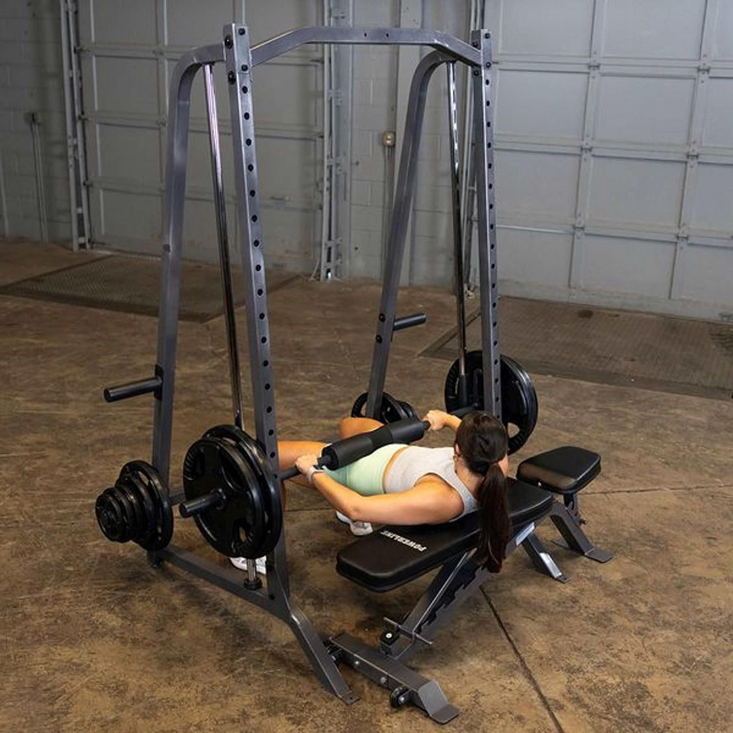 Body Solid Smith Machine Package - Strength Training Weight Cage Squat Rack System Ideal for Home and Commercial Gyms