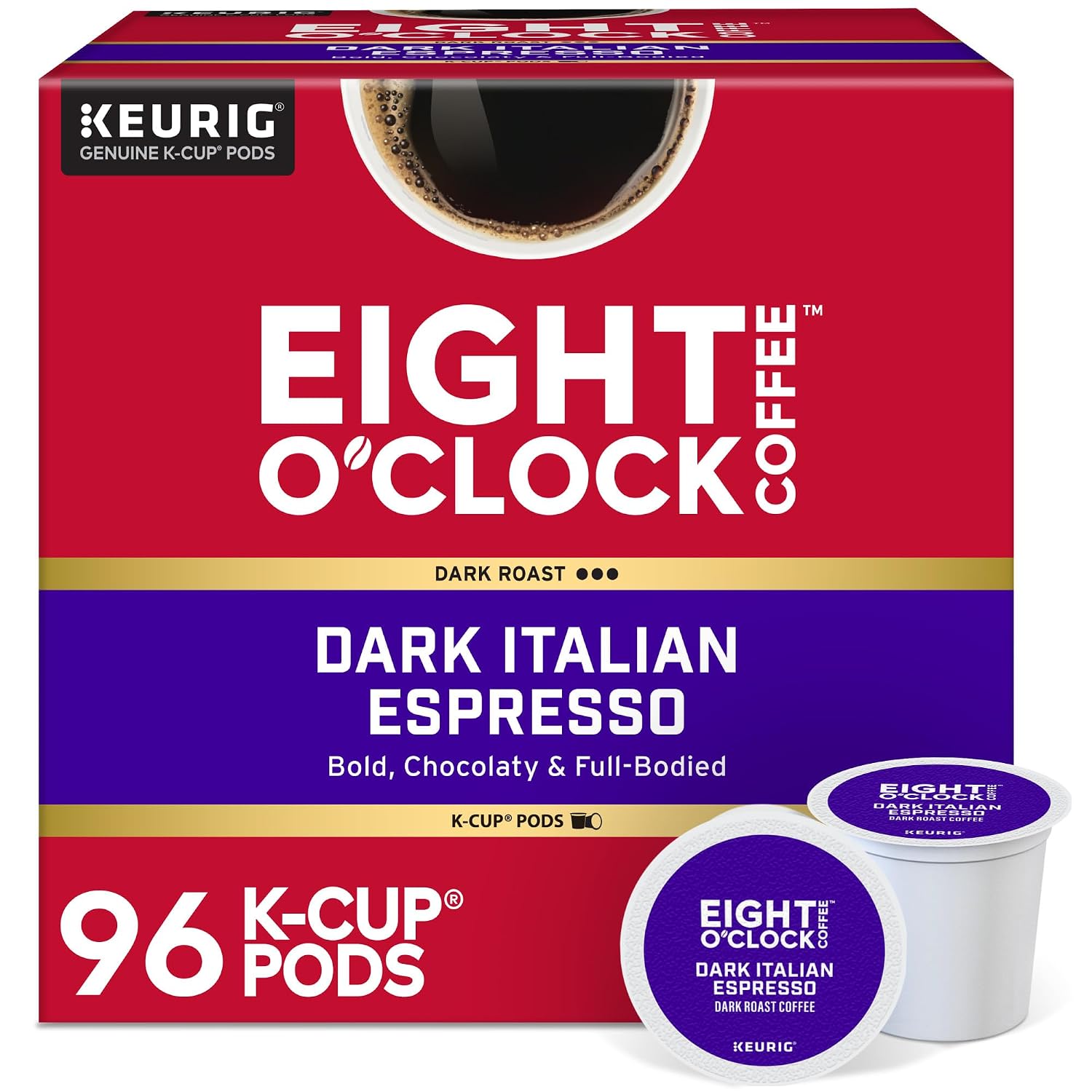Eight O'Clock Coffee The Original, Single-Serve Keurig K-Cup Pods, Medium Roast Coffee Pods, 72 Count