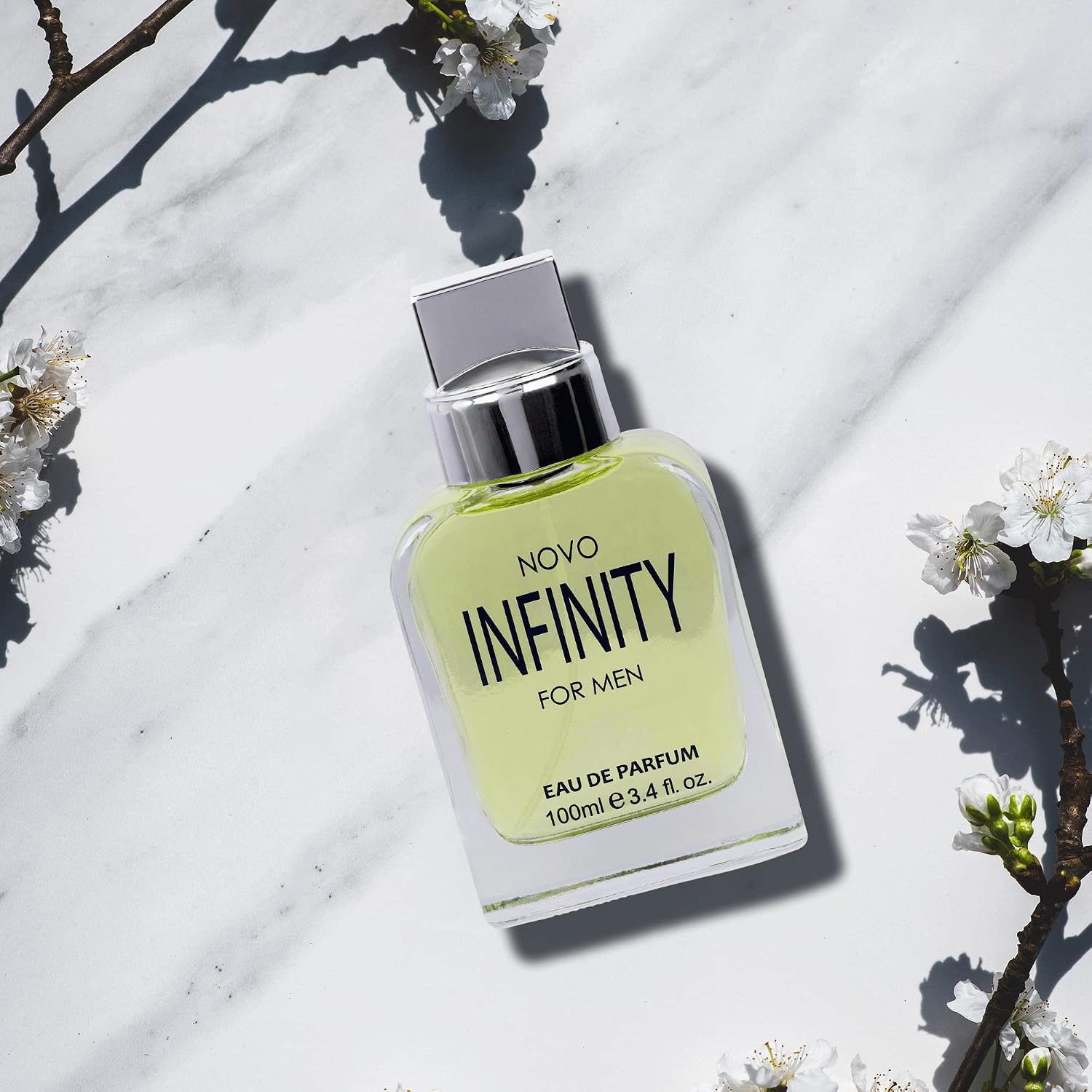 NovoGlow Novo Infinity for Men- 3.4 Fluid Ounce Eau De Parfum Spray for Men - Refreshing Citrusy & Floral Top Notes Smell Fresh All Day Long Lovely
