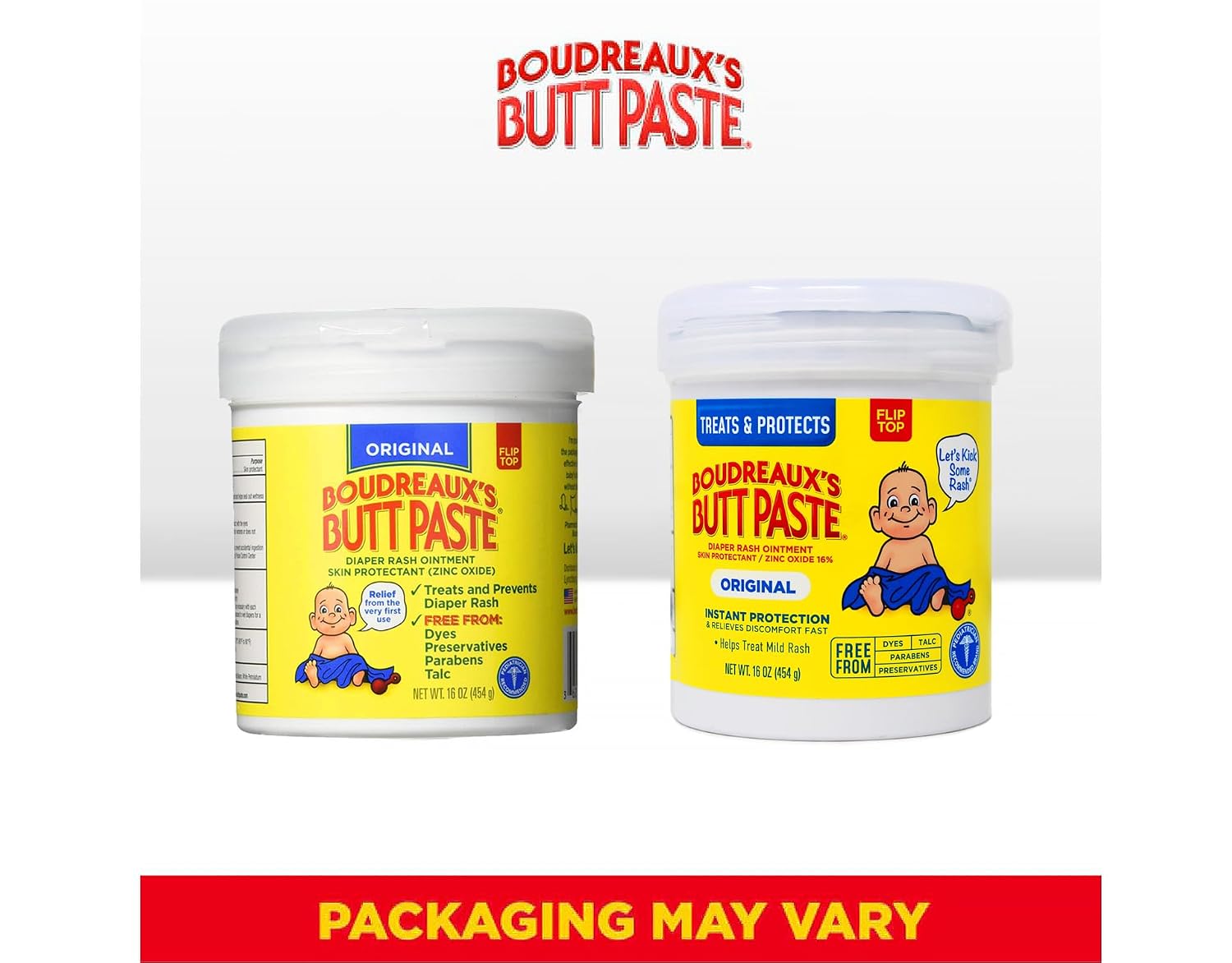Boudreaux’s Butt Paste Diaper Rash Ointment, 16% Zinc Oxide Baby Rash Cream, Skin Protectant, Fast Relief for Diaper Rash, Pediatrician Recommended