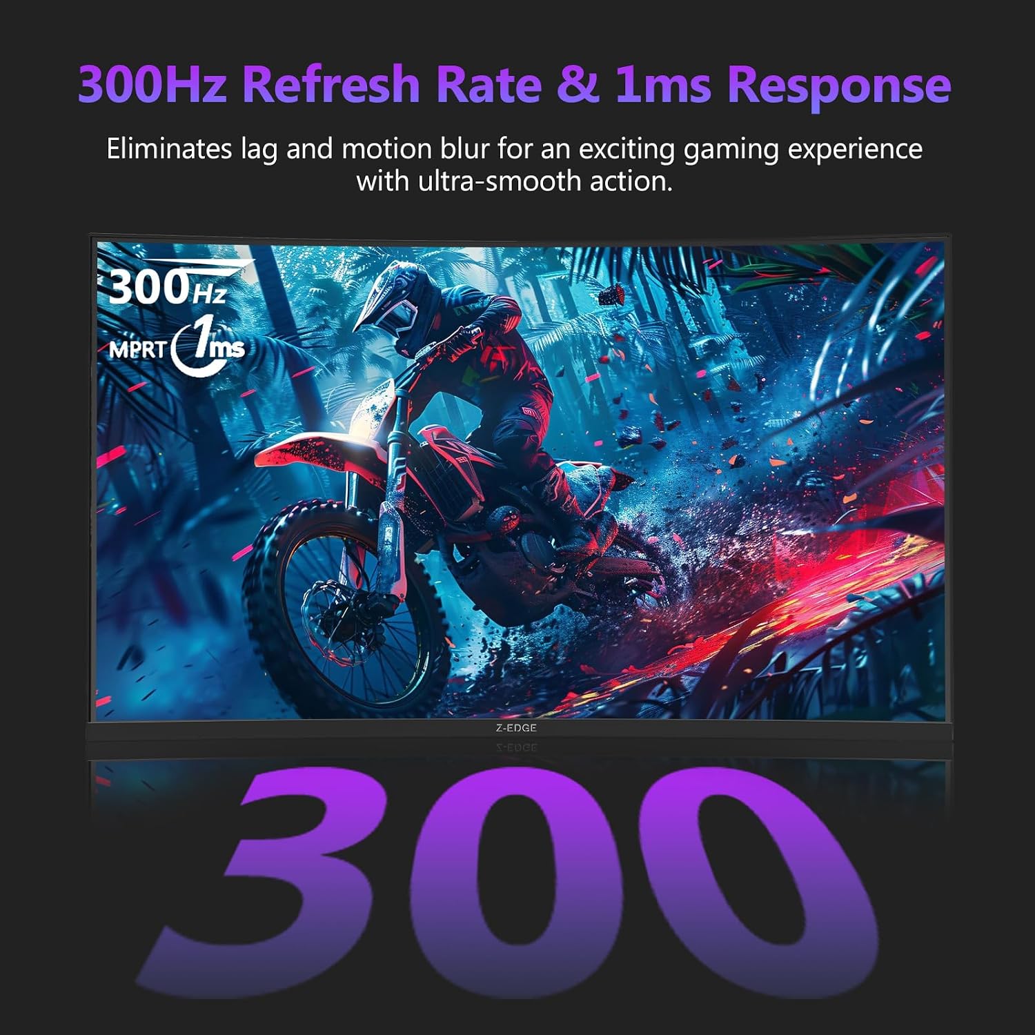 Z-Edge 34 inch WQHD 1440P Curved Gaming Monitor, 240Hz Computer Monitor | AG34P 1500R Frameless 21:9 Curved Screen, Height Adjustable, Office & Gaming, 1ms, Dual DP & HDMI, Metal Stand