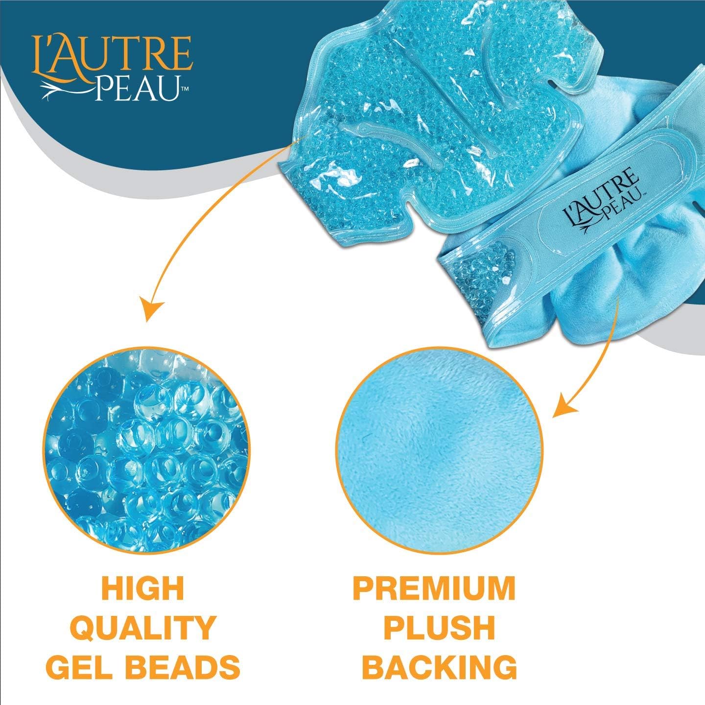 USA Merchant | Hot/Cold Plush Neck & Shoulder Gel Bead Wrap | Freeze Therapeutics by L'AUTRE PEAU | Relief for Tension, Headaches, Injuries, Swelling