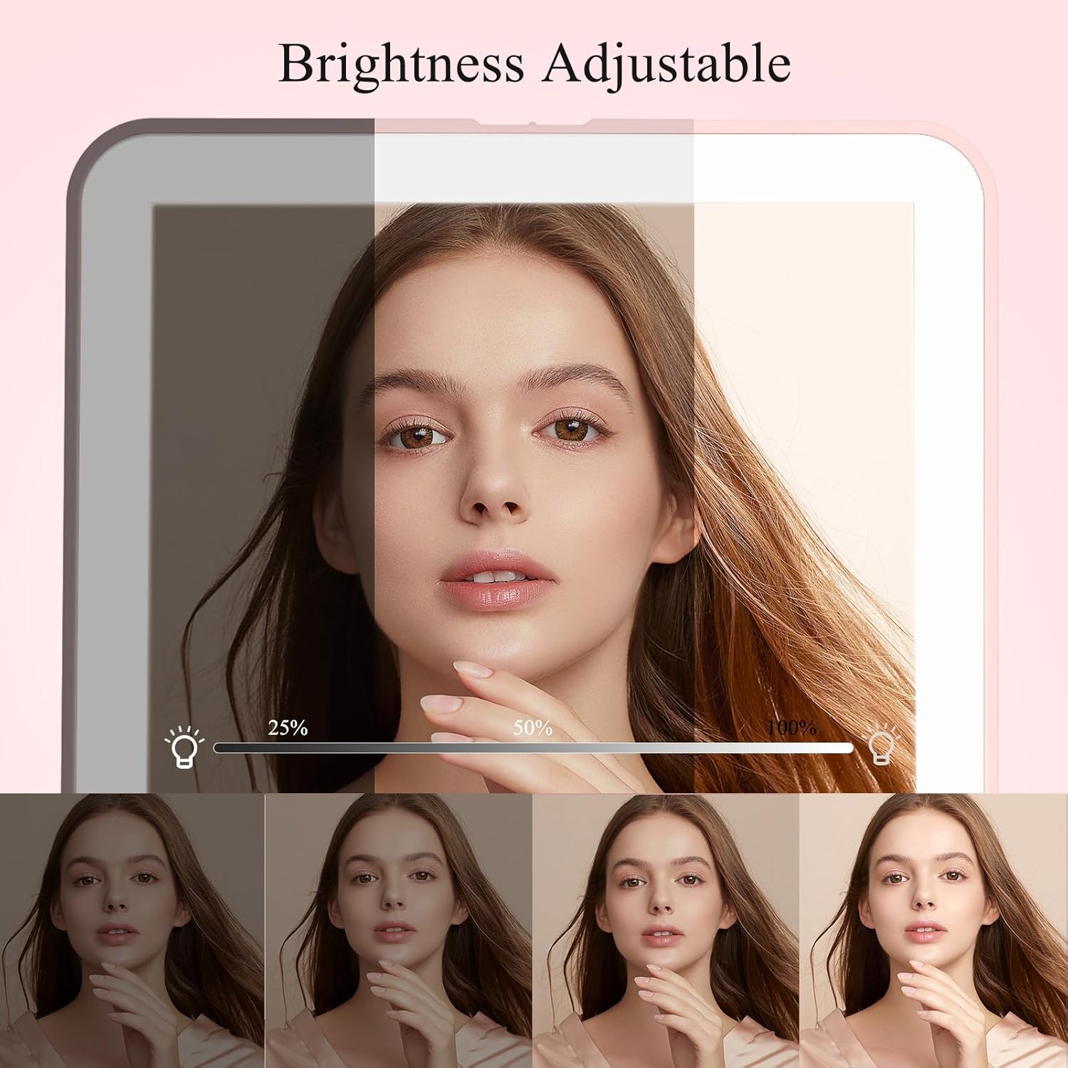 FUNTOUCH Rechargeable Travel Makeup Mirror with 72 Led Lights