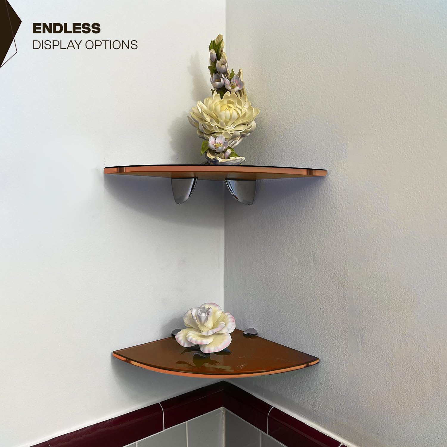 Fab Glass and Mirror Glass Shelf 8" X 30" Clear