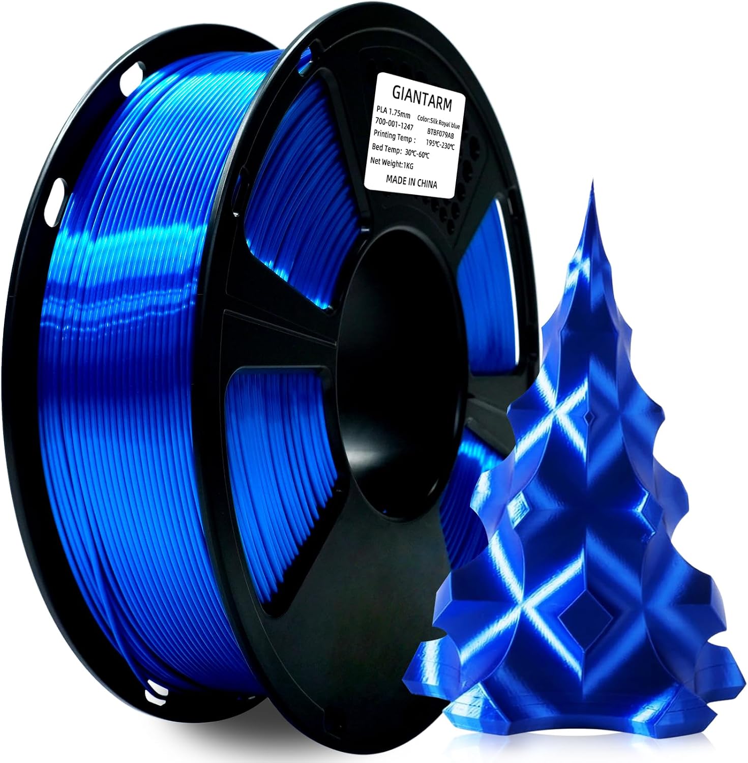 GIANTARM 3D Printer Filament, Silk Gold Pla Filament, 1Kg(2.2lbs) Spool, 1.75mm Dimension Accuracy +/- 0.03mm, 3D Printing Filament
